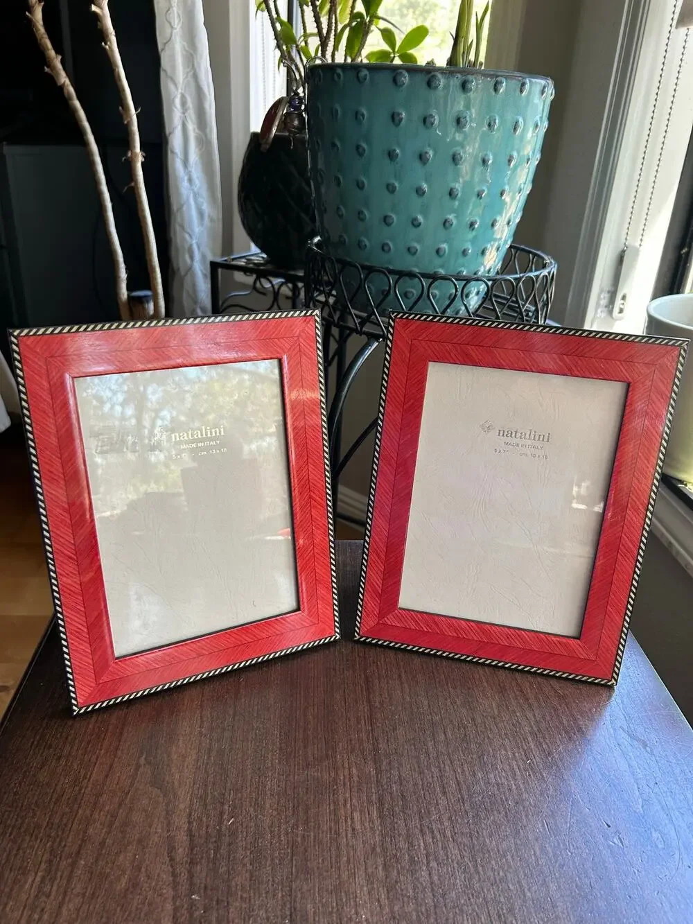 2 Natalini Tabletop Picture / Photo Frame Inlay Wood for 4x6” photo  NEW